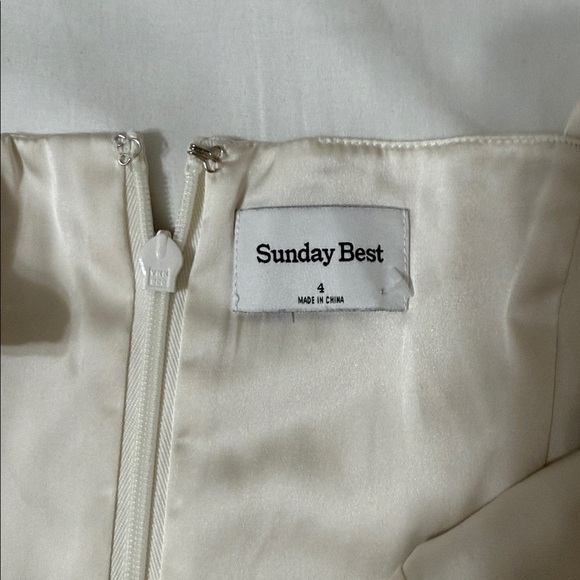 Sunday Best Cream Mini Dress Satin size 4 Aritzia - Picture 4 of 6